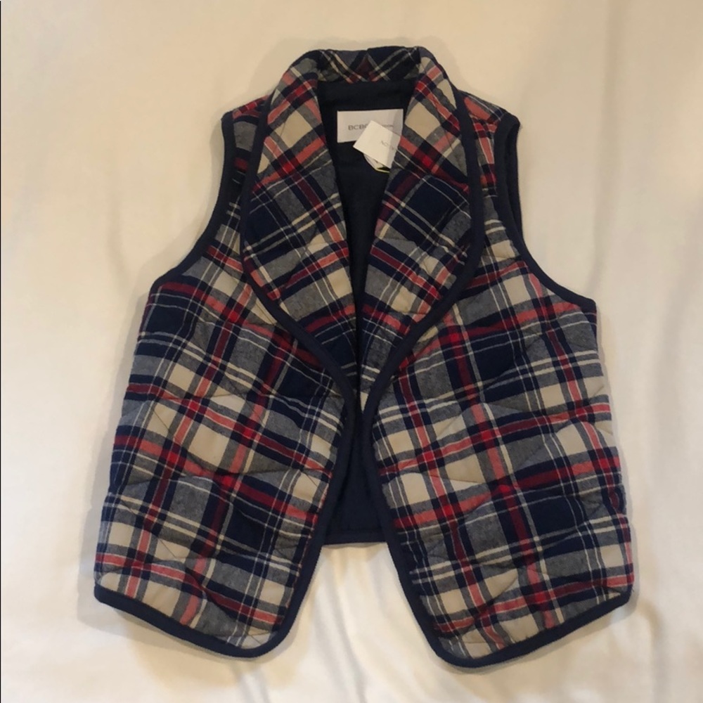 Quilted plaid vest